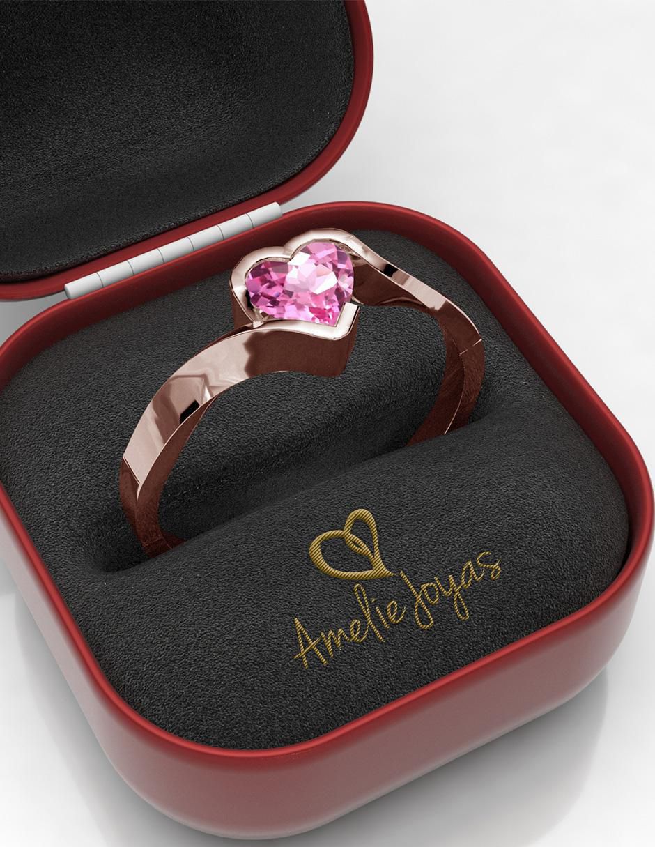 Anillo de compromiso 14 k zafiro 2
