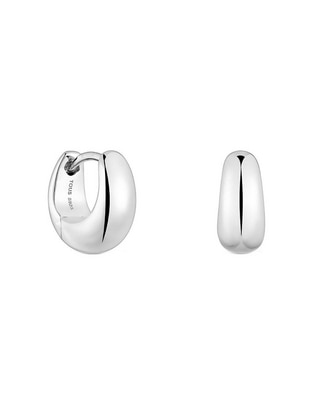 Aretes circulares de plata P 925 con acabado espejo