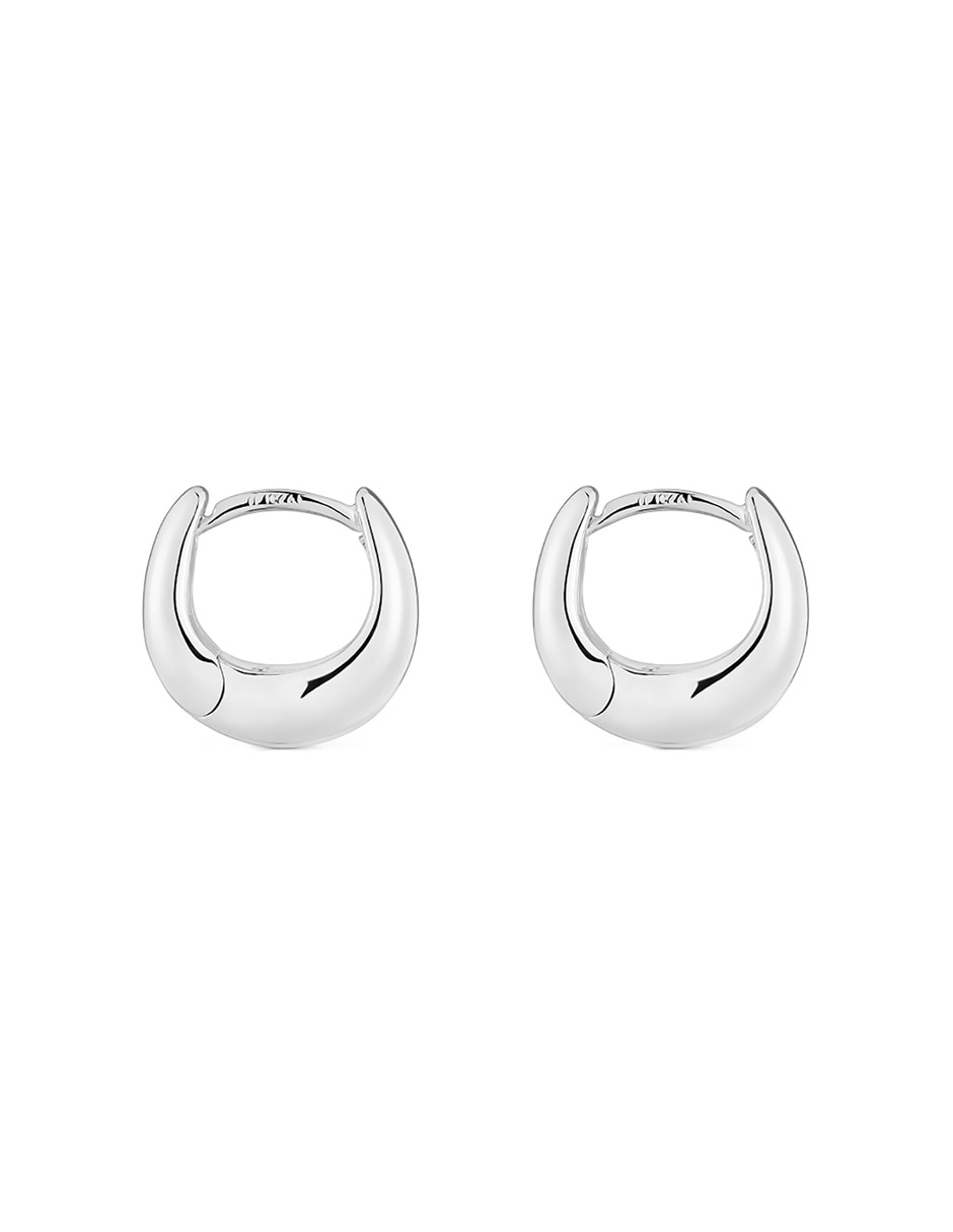 Aretes circulares de plata P 925 con acabado espejo 2