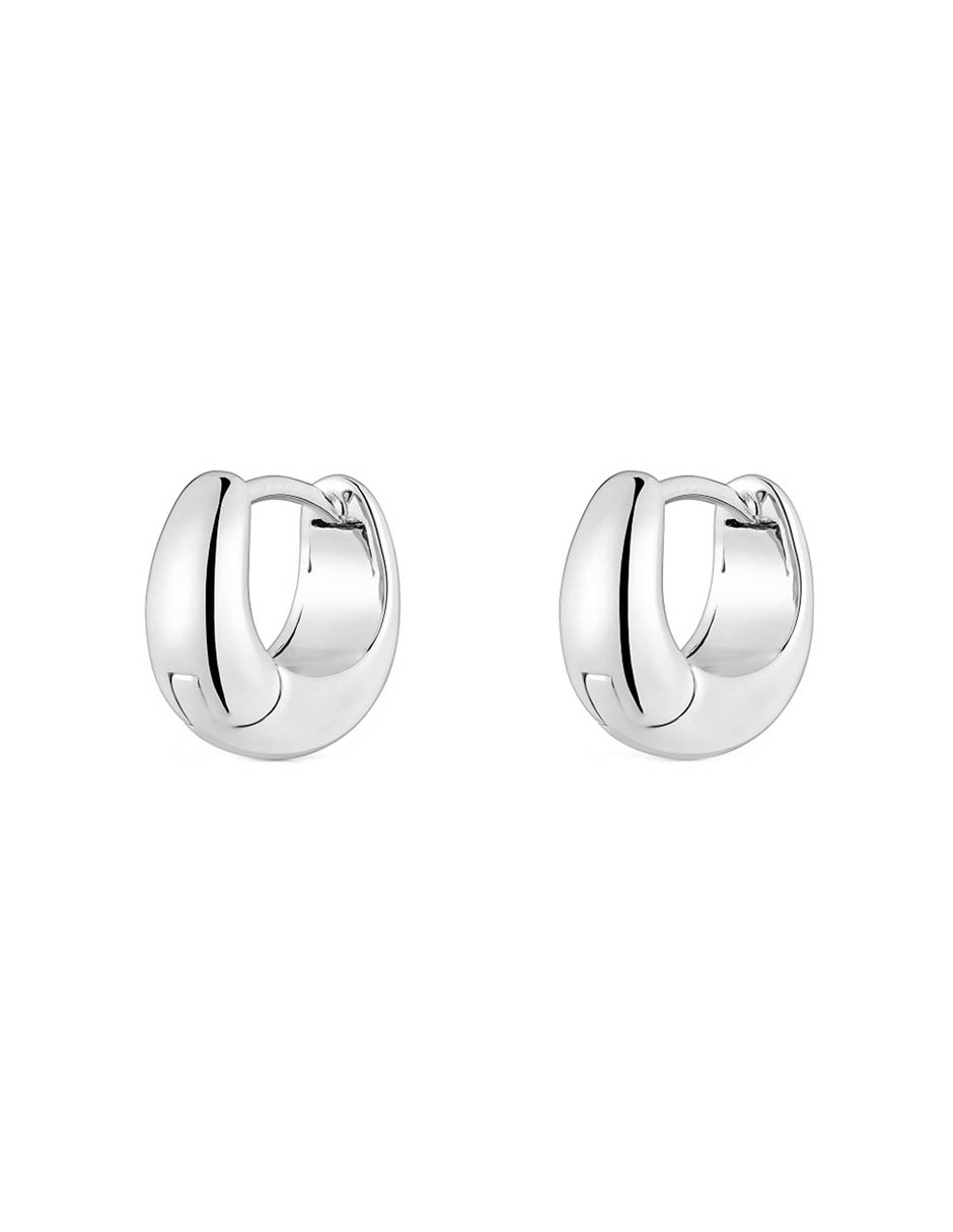 Aretes circulares de plata P 925 con acabado espejo 3