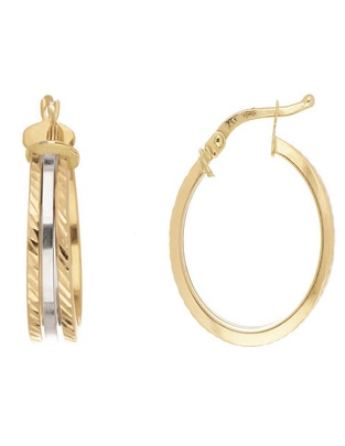 Arracadas de oro amarillo con acabado diamantado Arracadas de oro amarillo con acabado diamantado