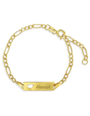 Pulsera de oro amarillo 14 K acabado liso