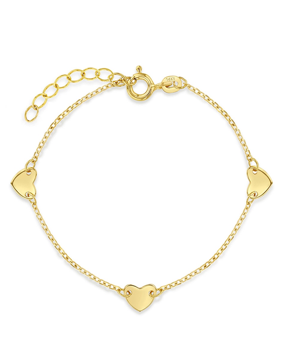 Pulsera de oro amarillo 14 K acabado brillante Pulsera de oro amarillo 14 K acabado brillante