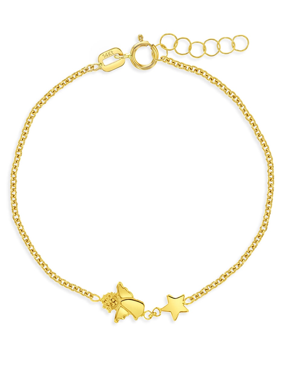 Pulsera de oro amarillo 14 K acabado brillante