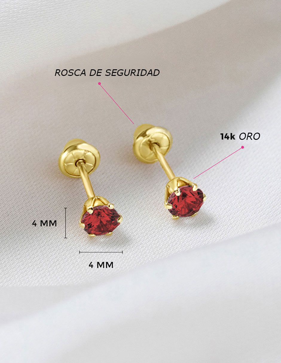 Broqueles de oro amarillo 14 K con acabado brillante 4