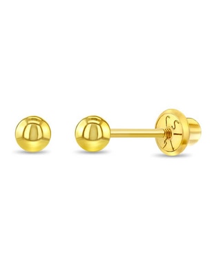 Broqueles redondos In Season Jewelry de oro amarillo con acabado brillante