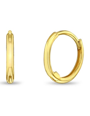 Aretes de aro redondos In Season Jewelry de oro amarillo con acabado brillante
