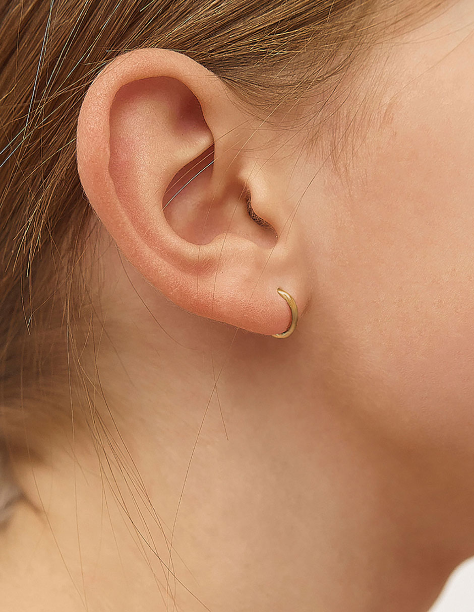 Aretes de aro redondos In Season Jewelry de oro amarillo con acabado brillante
