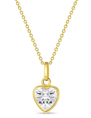 Collar de corazón In Season Jewelry de oro amarillo 14 K
