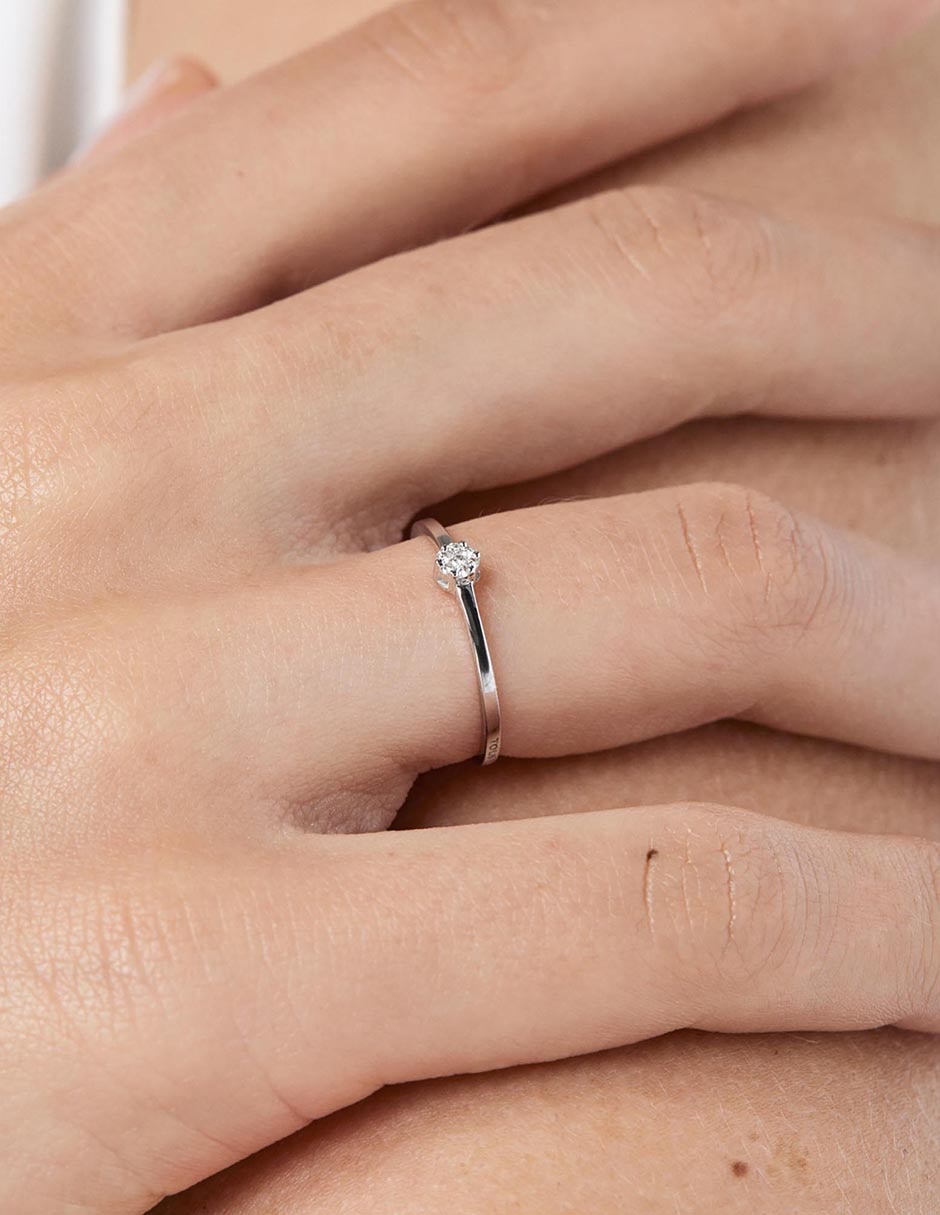 Anillo redondo Diamonds de oro blanco diamante brillante 3