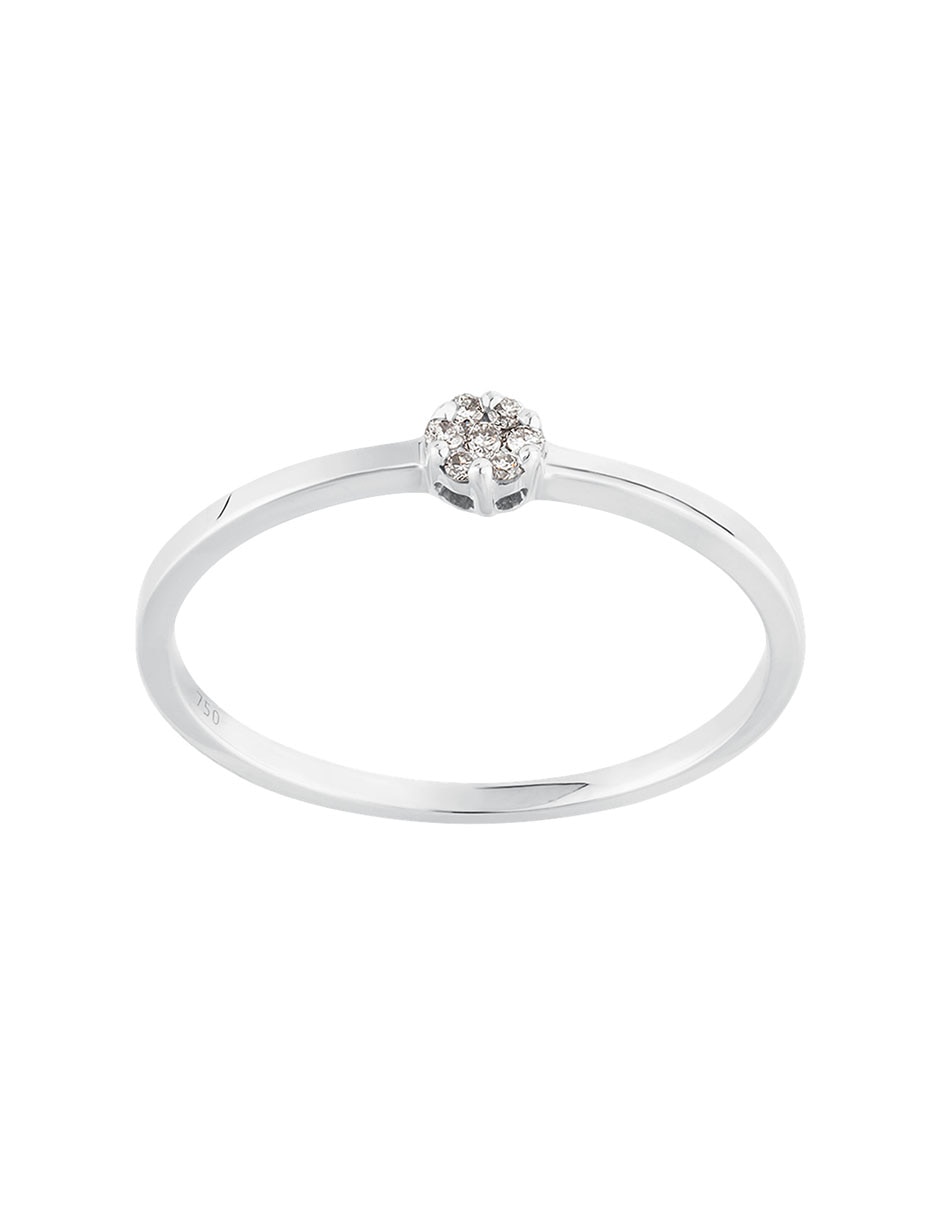 Anillo redondo Diamonds de oro blanco diamante brillante 6