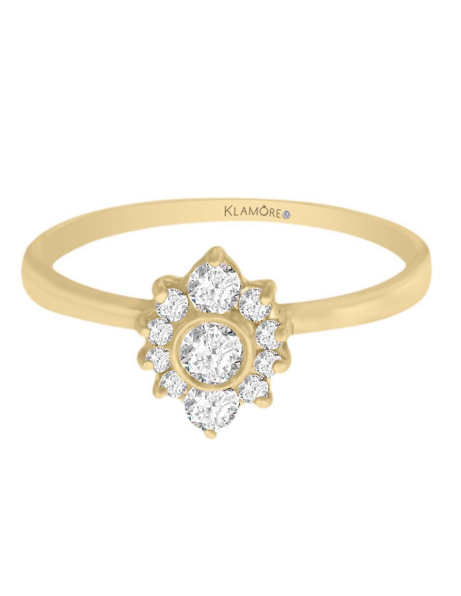 Solitario 14 k Finea diamante