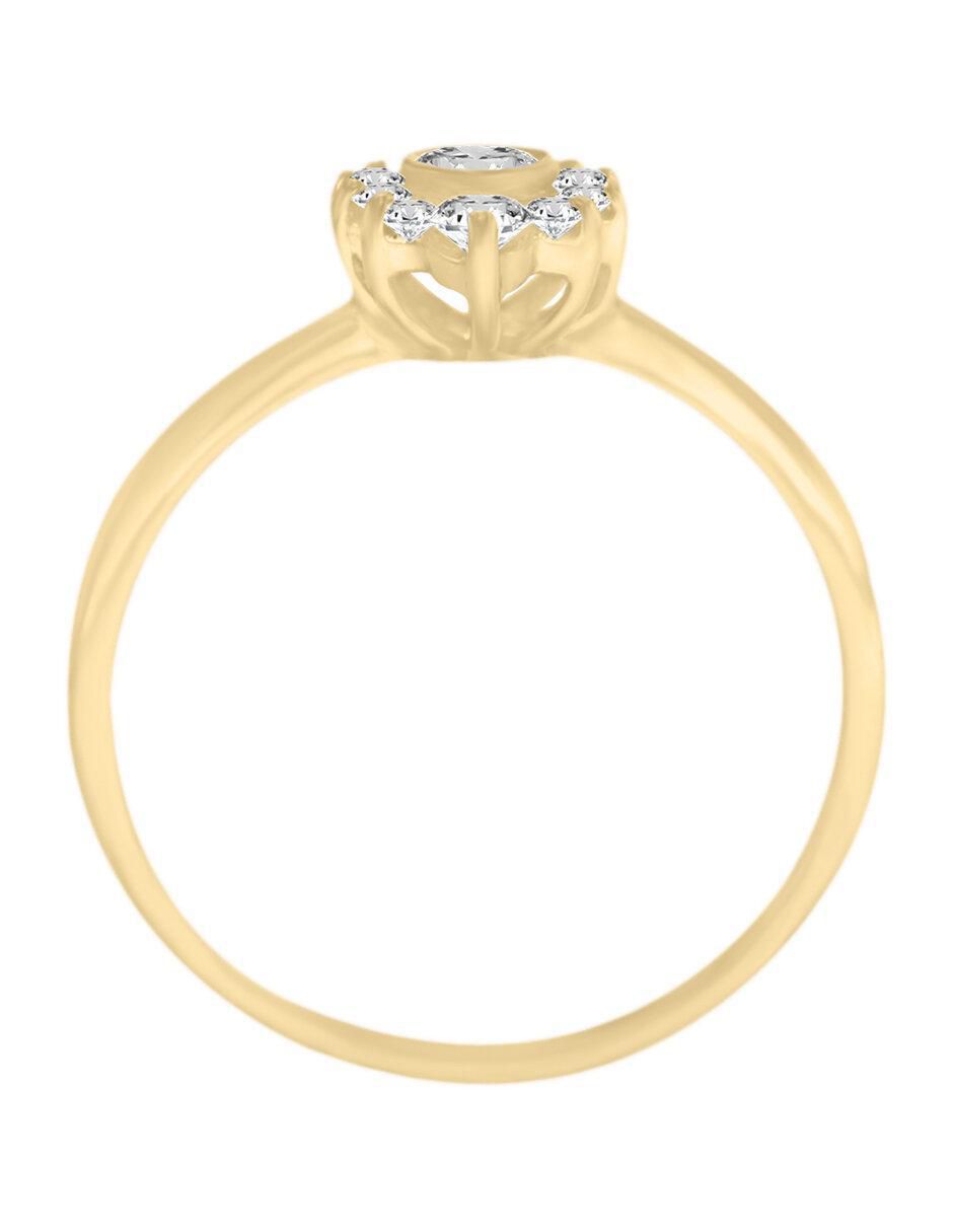 Solitario 14 k Finea diamante 5