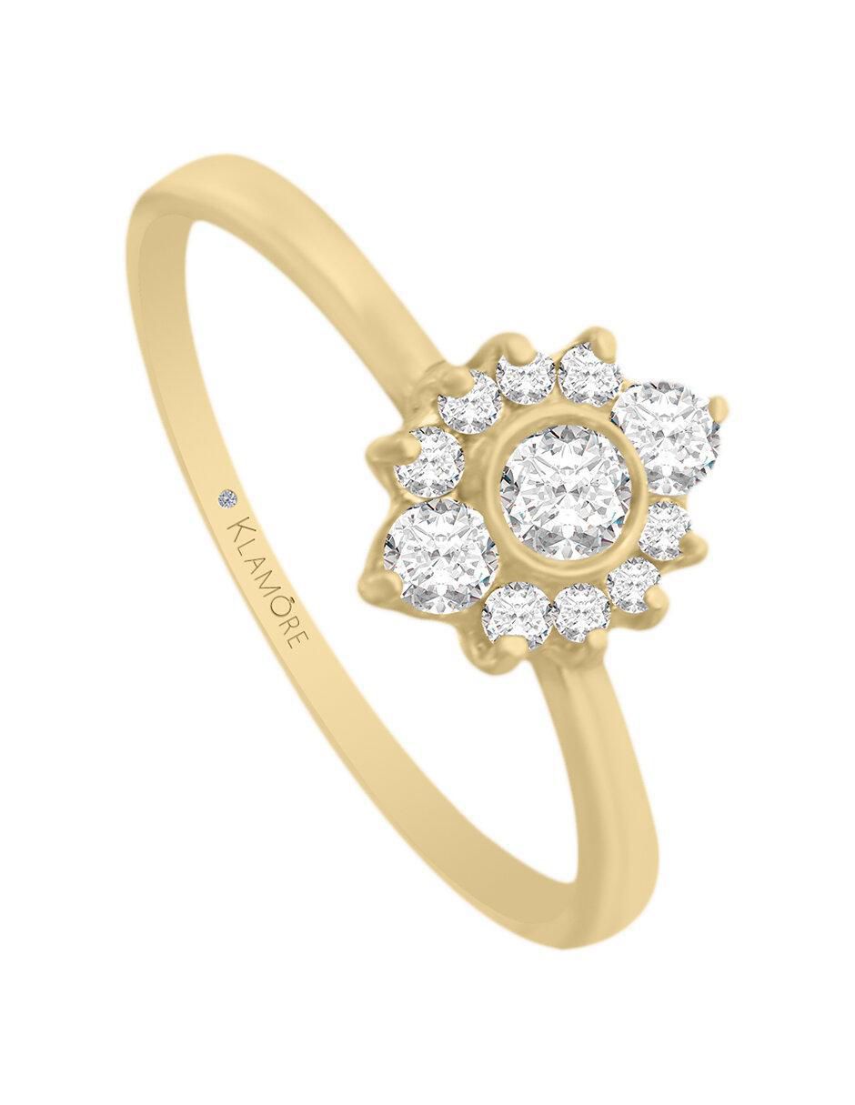 Solitario 14 k Finea diamante 4
