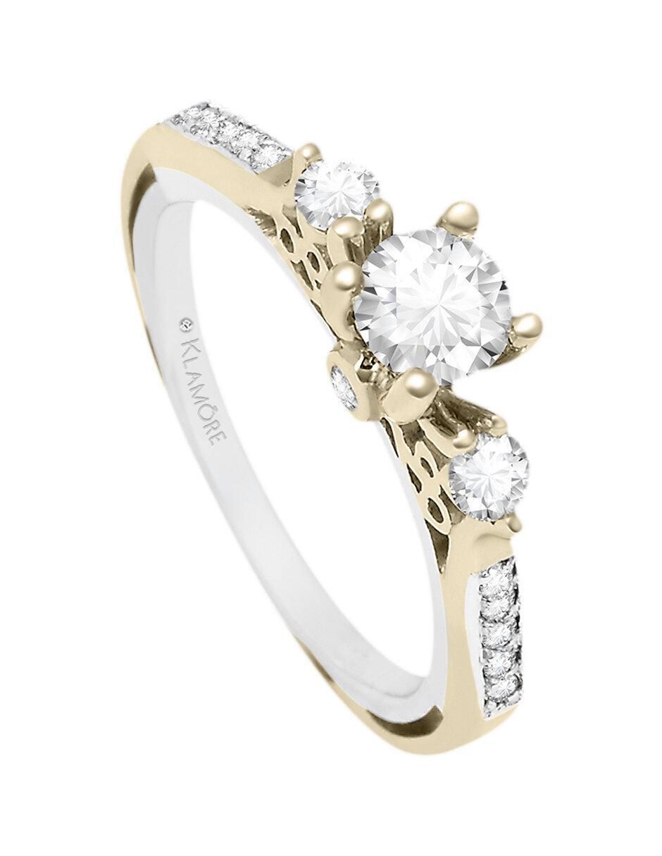 Solitario 14 k Princess diamante 4