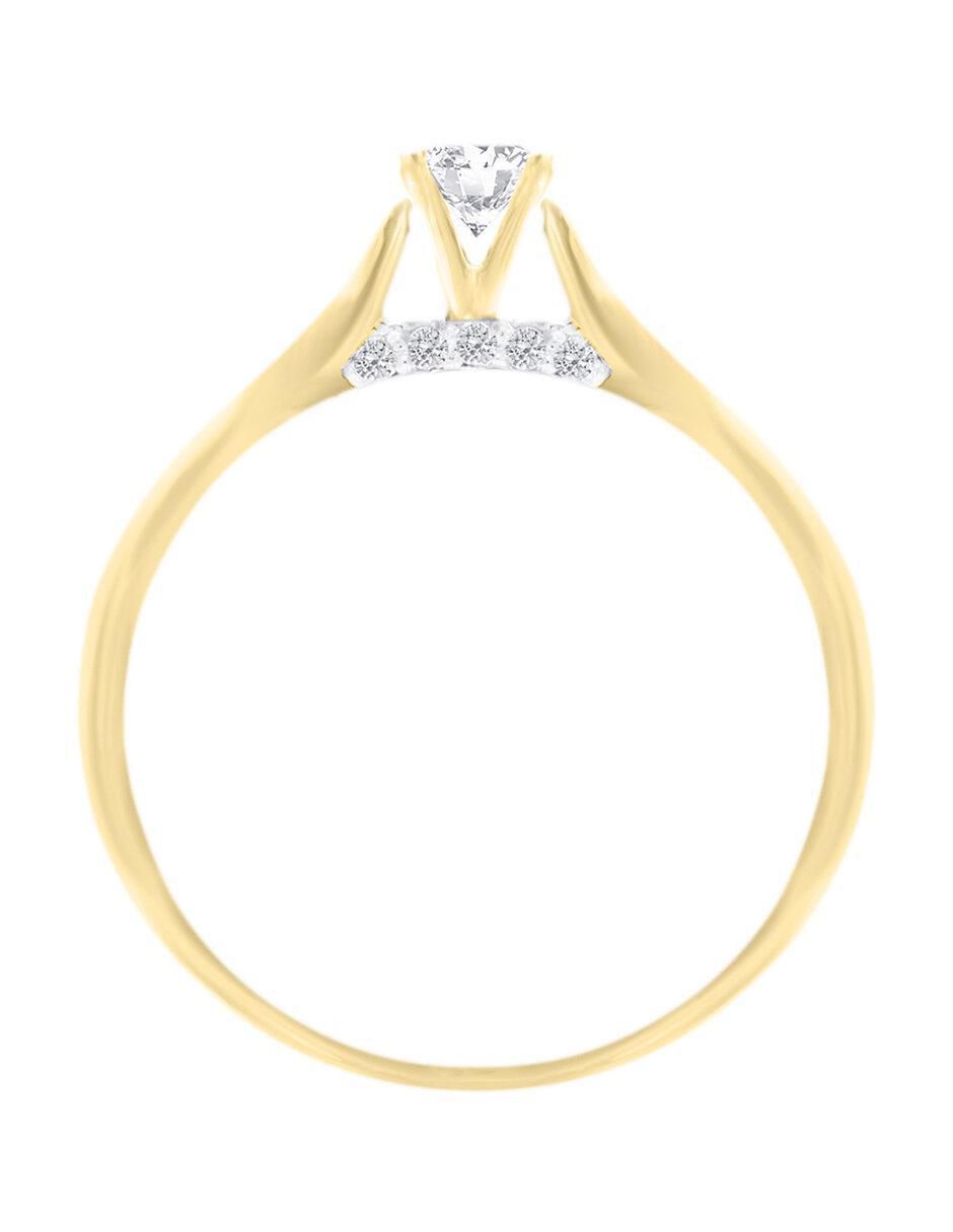 Solitario 14 k Madison diamante 4