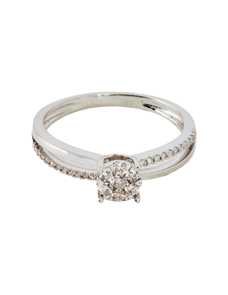 Anillo de compromiso de oro blanco 14 k Jayda diamante