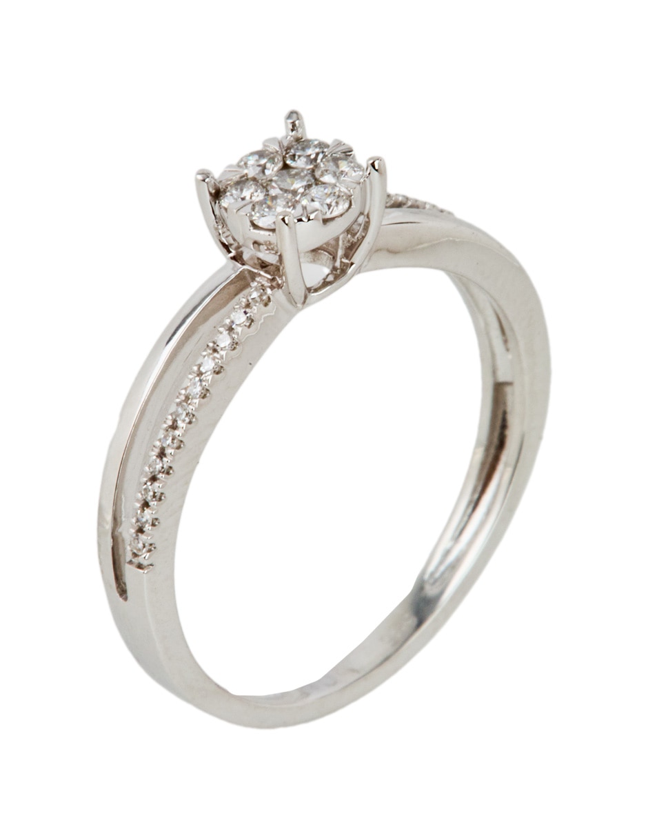 Anillo de compromiso de oro blanco 14 k Jayda diamante