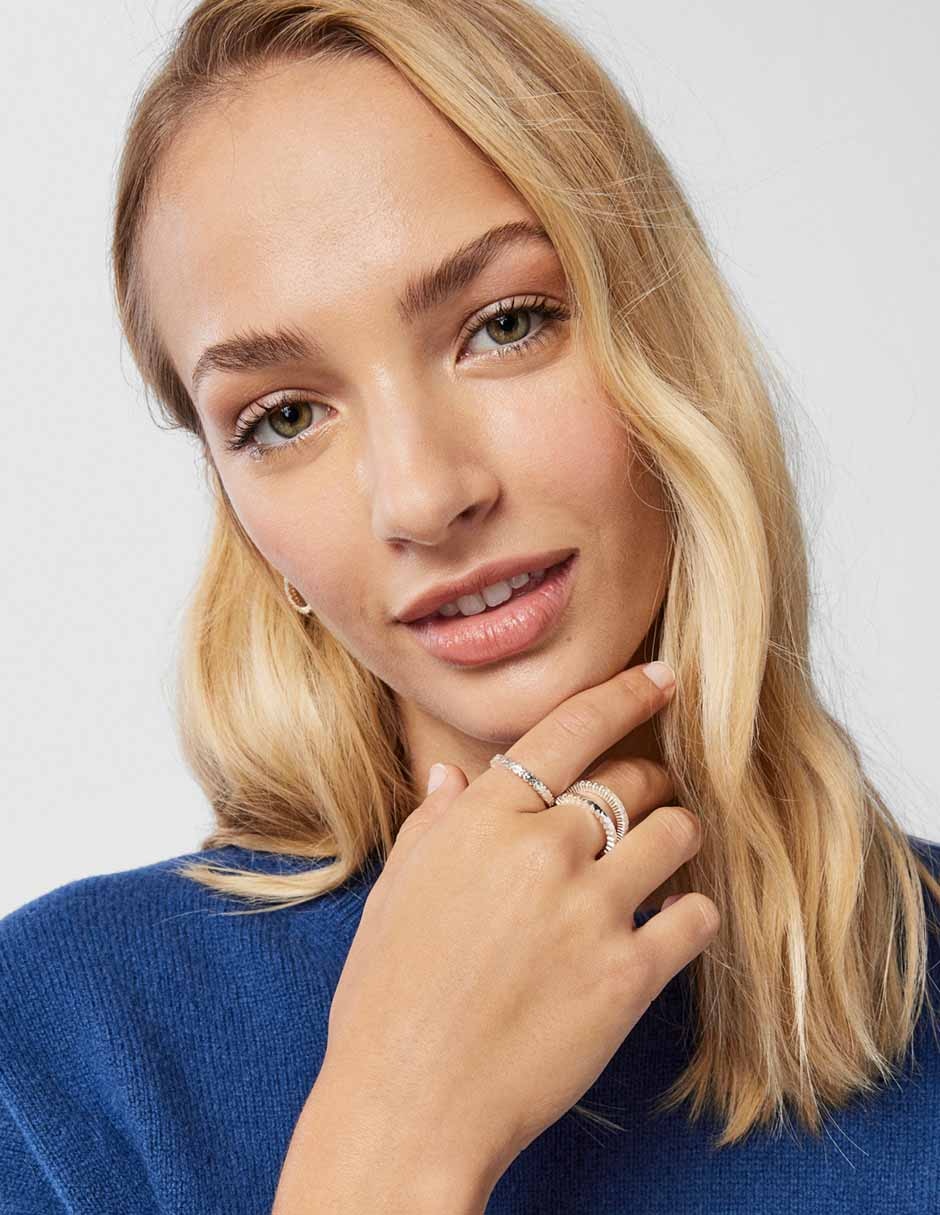 Anillo Straight de plata brillante 4