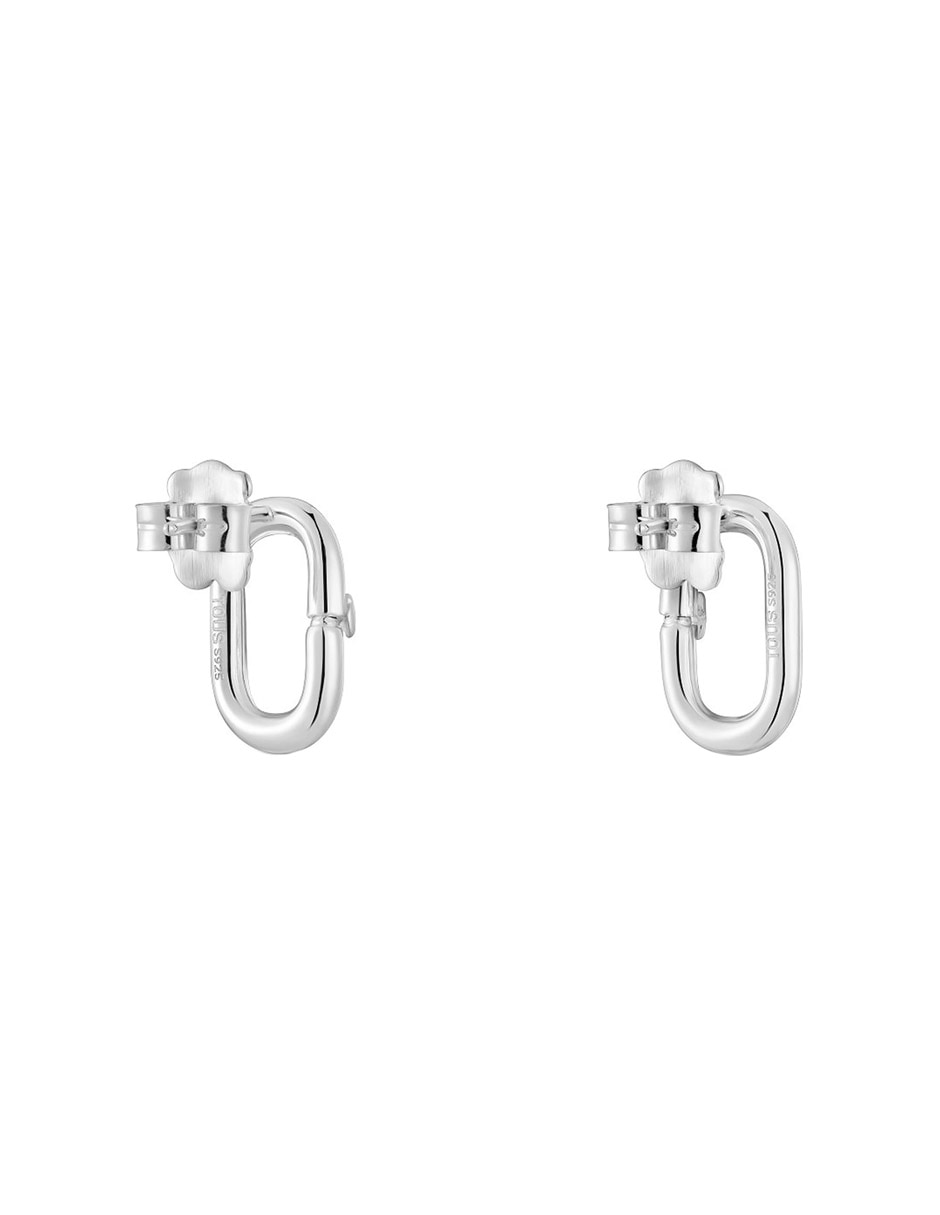 Aretes de aro ovalados Hold Oval de plata P 925 con acabado brillante 4
