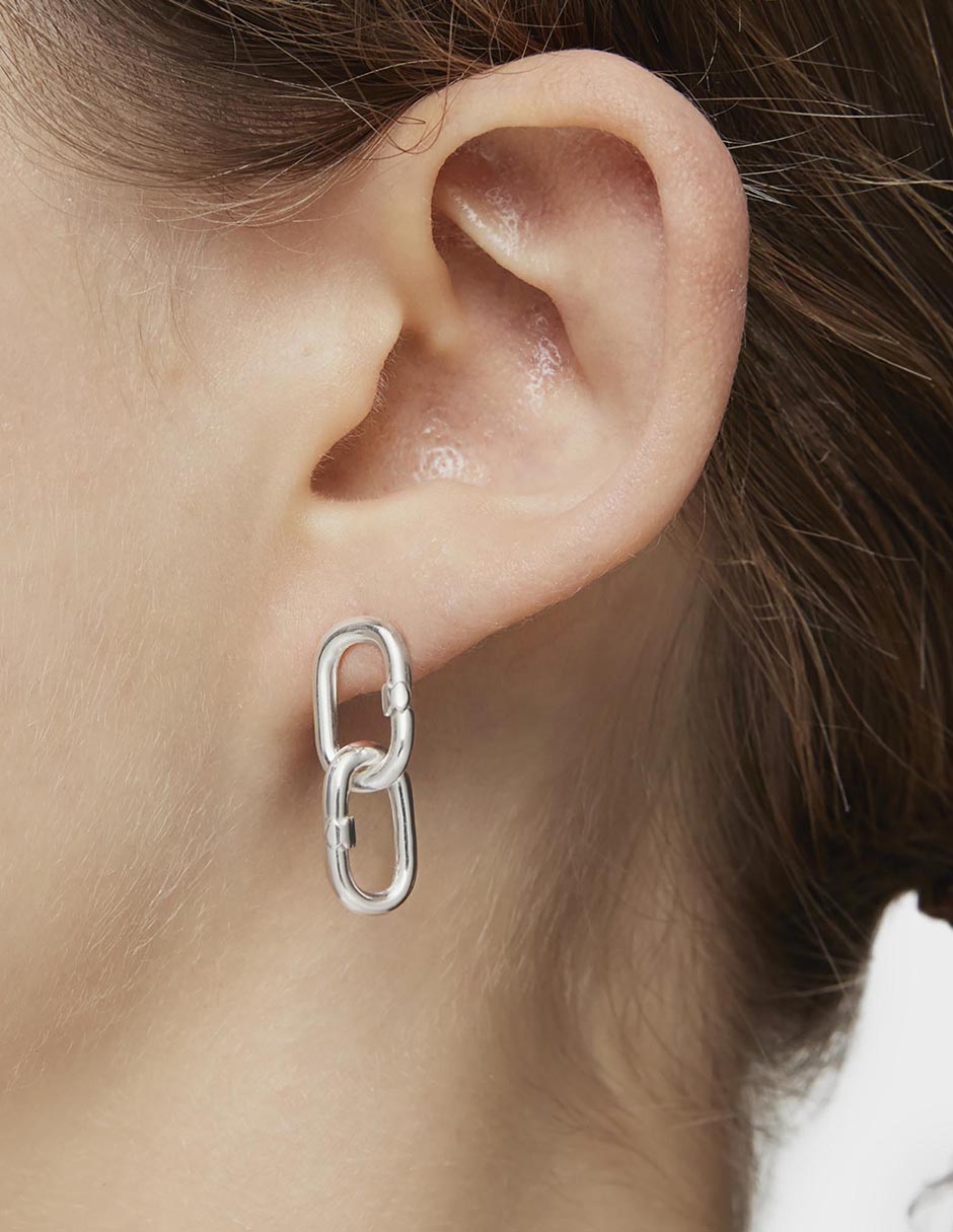 Aretes de aro ovalados Hold Oval de plata P 925 con acabado brillante 2