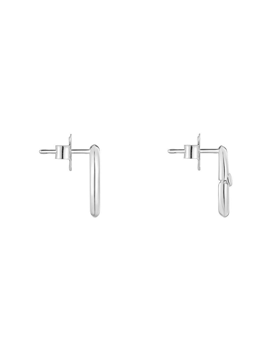 Aretes de aro ovalados Hold Oval de plata P 925 con acabado brillante 6