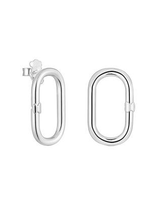 Aretes ovalados Tous Hold Oval de plata P 925 con acabado brillante
