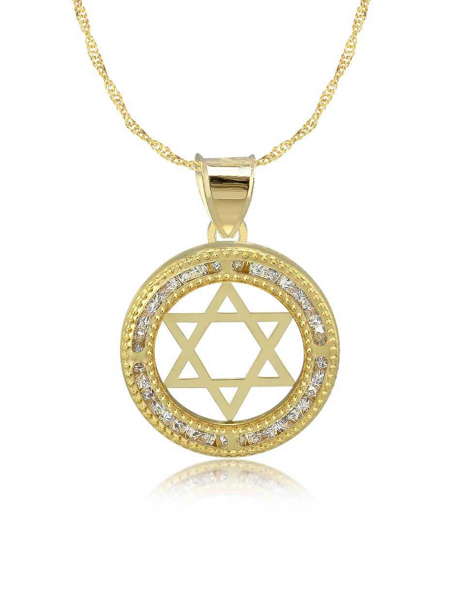 Collar con dije de estrella de david de oro 10 K 1