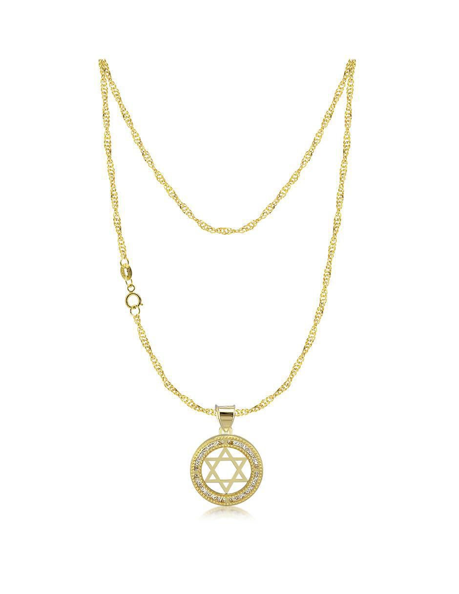 Collar con dije de estrella de david de oro 10 K 2