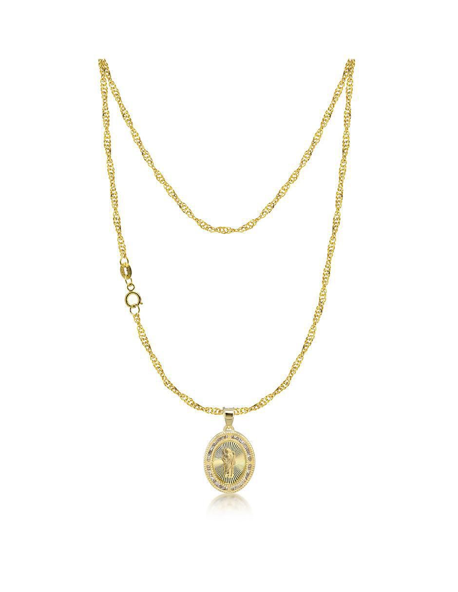 Collar con dije ovalado de oro 10 K 1
