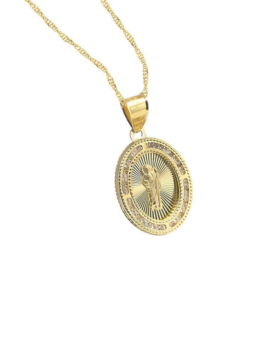 Collar con dije ovalado de oro 10 K 2
