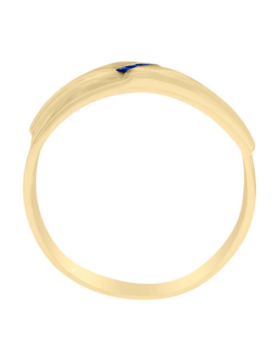 Anillo redondo Adalia 14 k de oro zafiro brillante 4
