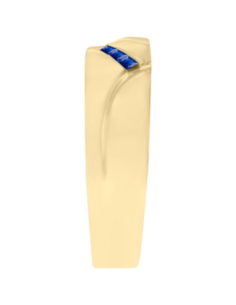 Anillo redondo Adalia 14 k de oro zafiro brillante 2