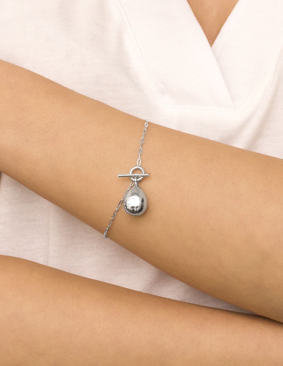 Pulsera de plata P 925 acabado liso 3
