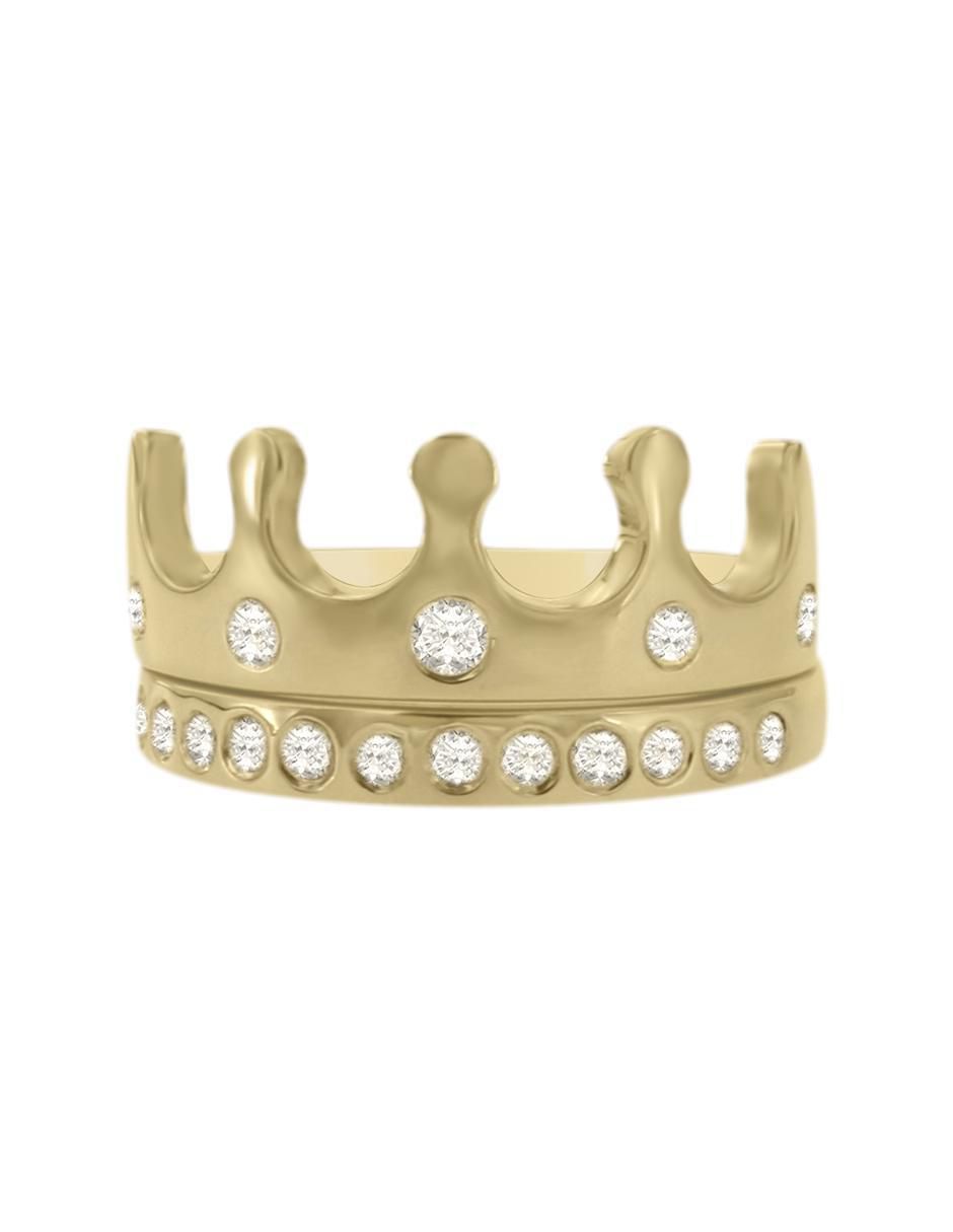 Anillo de corona Alia 14 k de oro diamante brillante Anillo de corona Alia 14 k de oro diamante brillante