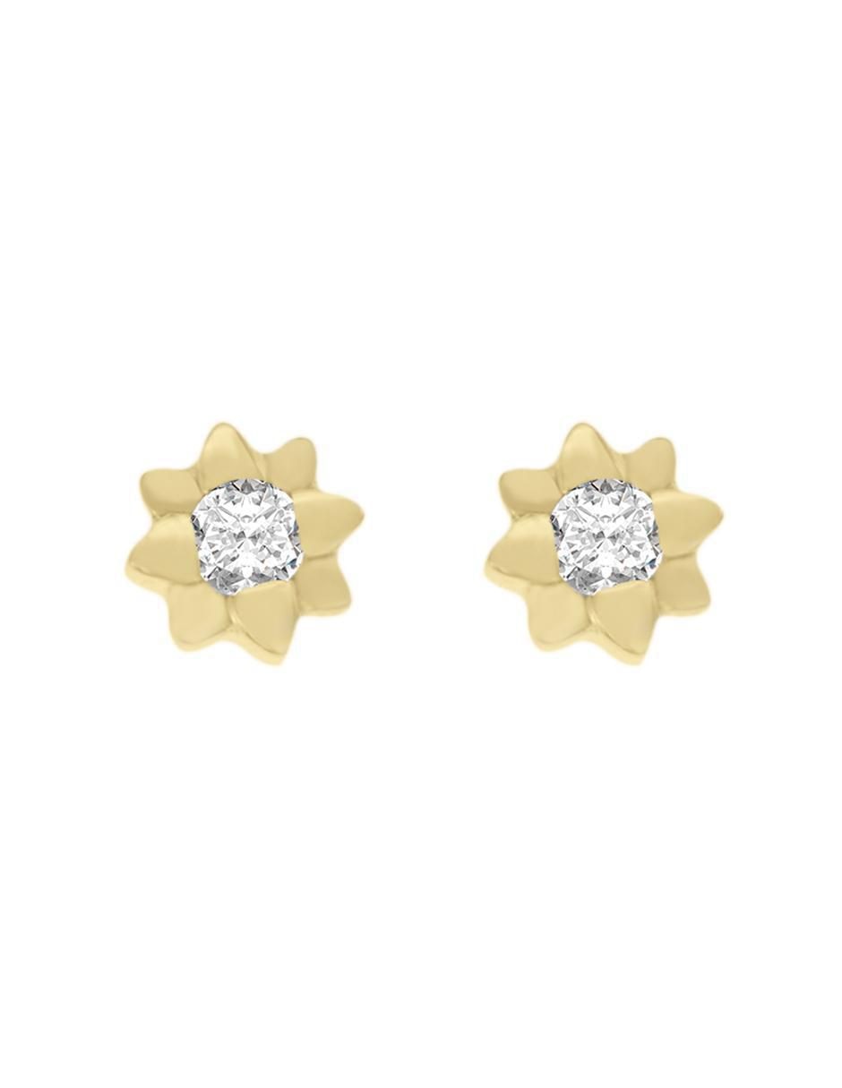 Aretes de estrella de oro con acabado brillante diamante