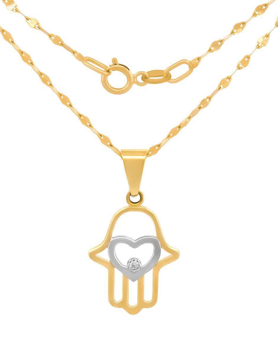 Collar mano de fátima de oro 10 K 3