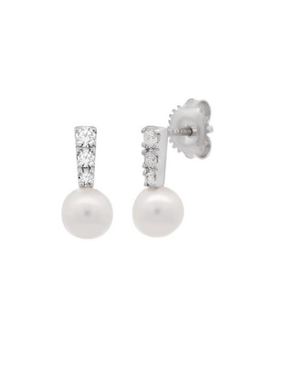 Aretes redondos Valessa de oro con acabado lustre diamante