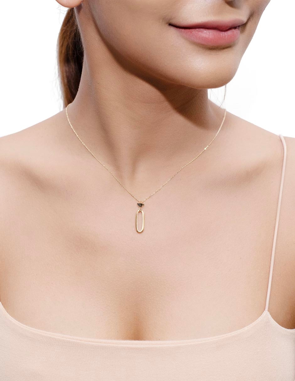 Collar de ovalado de oro 14 K 3