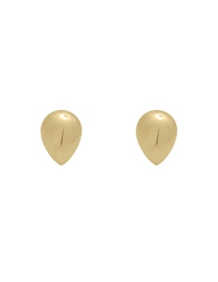 Broqueles de gota de oro amarillo con acabado brillante