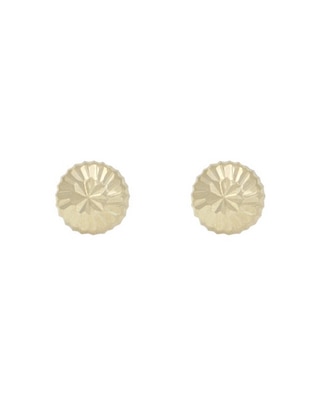Broqueles redondos de oro amarillo con acabado diamantado Broqueles redondos de oro amarillo con acabado diamantado
