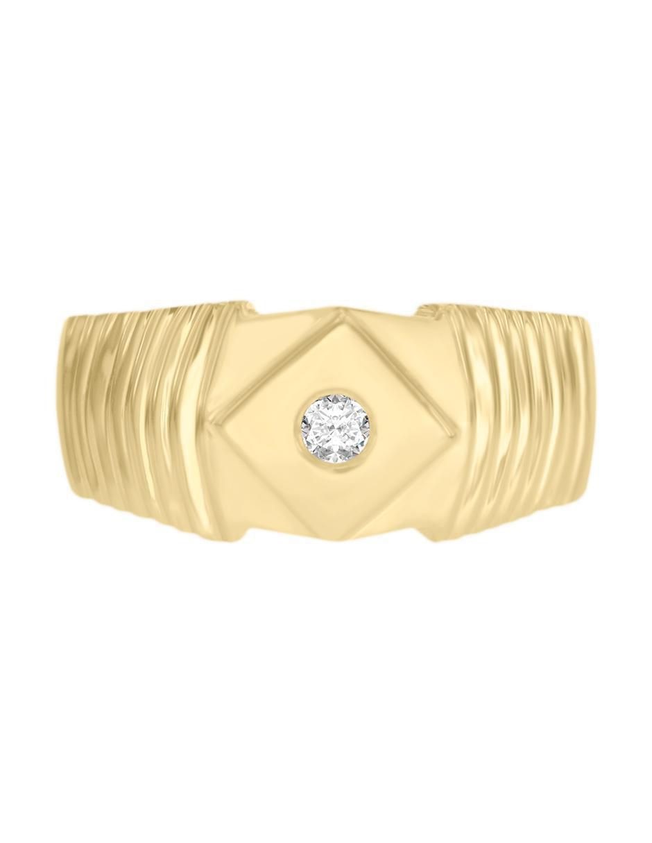Anillo redondo Ricker 14 k de oro diamante brillante Anillo redondo Ricker 14 k de oro diamante brillante