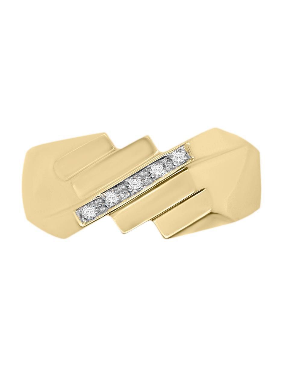 Anillo redondo Mateo 14 k de oro diamante brillante Anillo redondo Mateo 14 k de oro diamante brillante