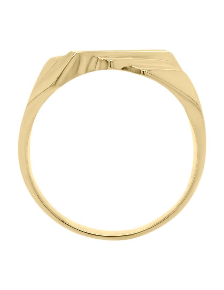 Anillo redondo Mateo 14 k de oro diamante brillante 4