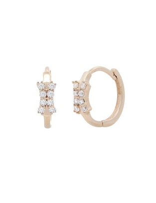 Aretes circulares de oro con acabado espejo diamante