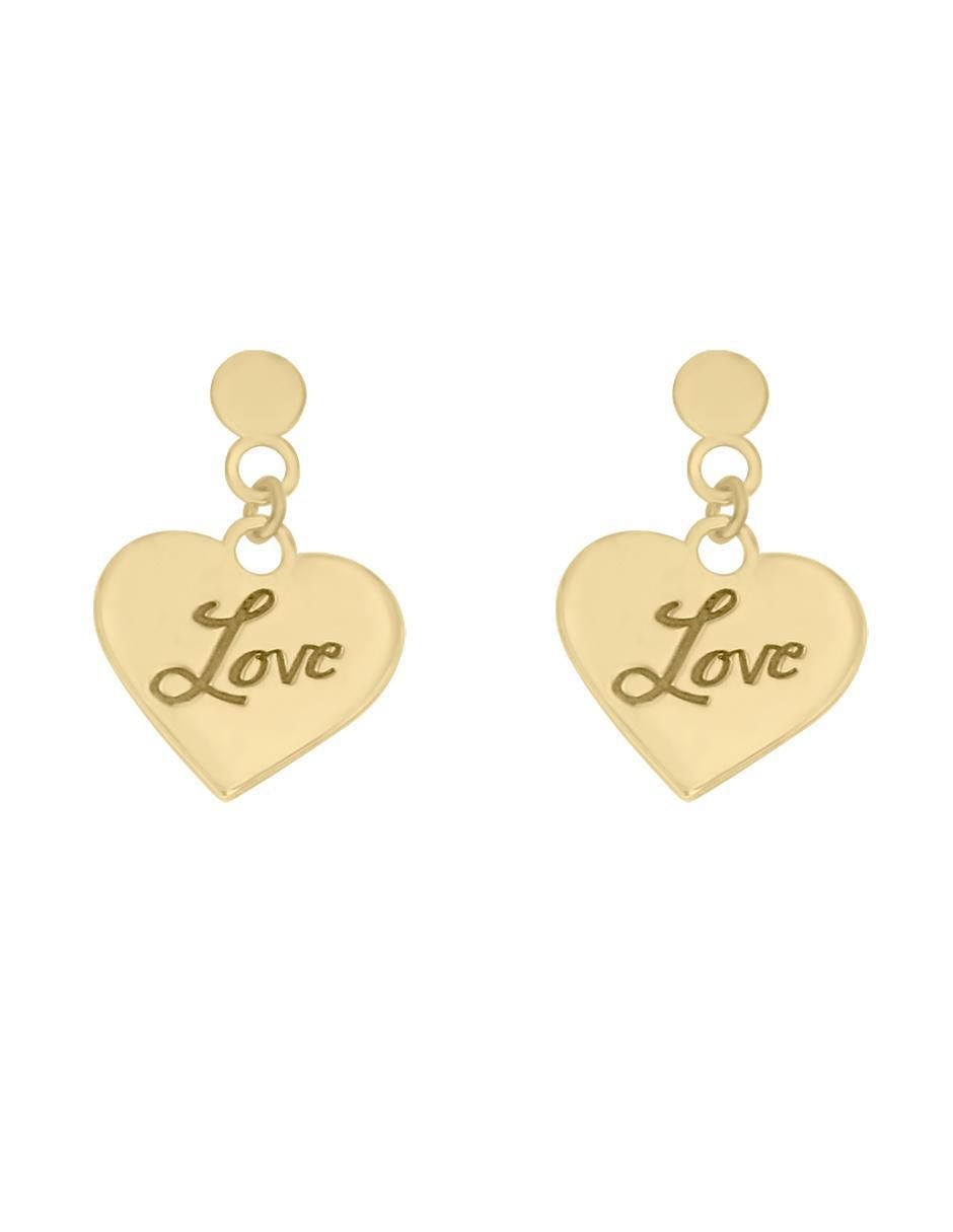 Aretes de corazón de oro amarillo con acabado brillante Aretes de corazón de oro amarillo con acabado brillante