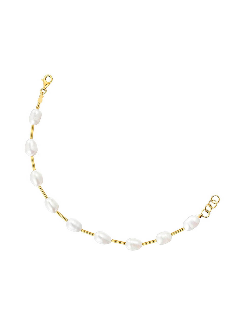 Pulsera de plata con perla p 925 Gloss con acabado liso 5