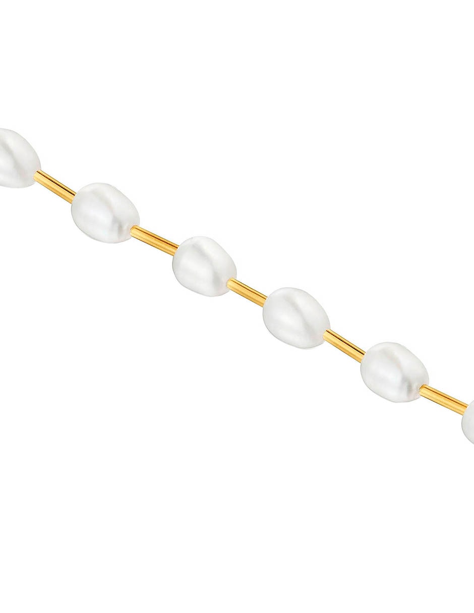 Pulsera de plata con perla p 925 Gloss con acabado liso