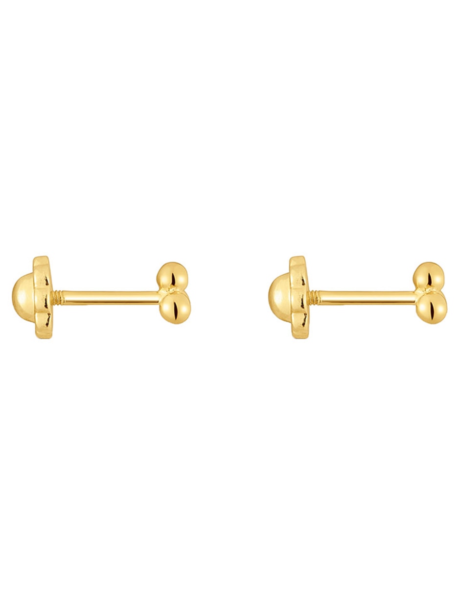 Aretes de oro con acabado brillante 2