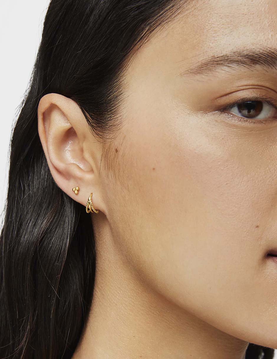 Aretes de oro con acabado brillante 4